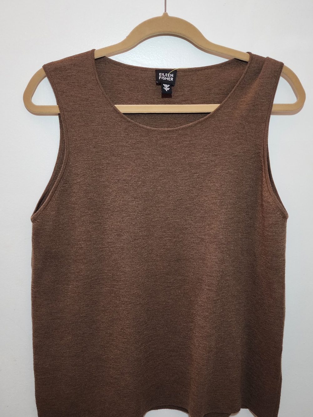 Eileen Fisher Chocolate Brown Sleeveless Knit Tank